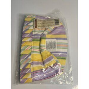 VTG Longaberger Small Oval Picket Pail Basket Liner Easter Stripe NIP #24343243